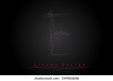 E uppercase letter with gray smoke and soft curved lines. Vector illustration letter for logo, label, monogram, cover, emblem, company name, font, business sign, template, icon or web page design.