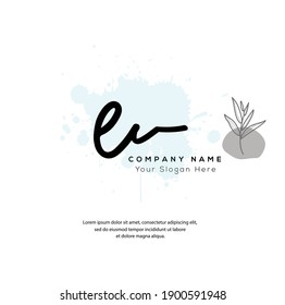  E V EV Initial letter handwriting and signature logo. Beauty vector initial logo .Fashion, boutique, floral and botanical