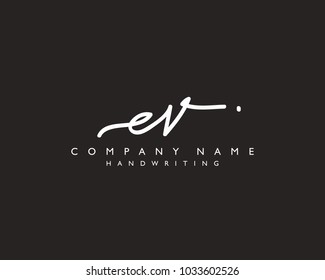 E V Initial Handwriting Logo