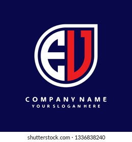 E V initial letter, modern logo design template vector