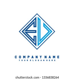 E V initial letter, modern logo design template vector