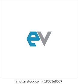 E V letter logo vector design on white color background. ev unique abstract icon design