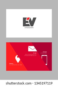E V letters Joint logo icon with business card vector template.