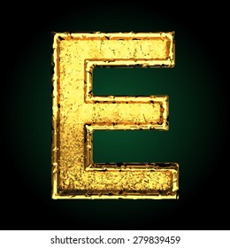 e vector golden letter