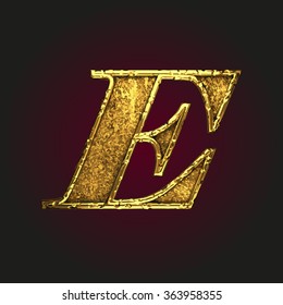 e vector golden letter