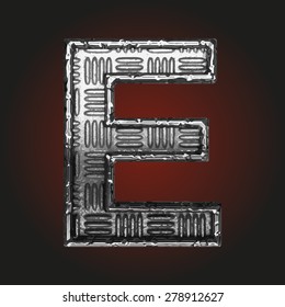 e vector metal letter