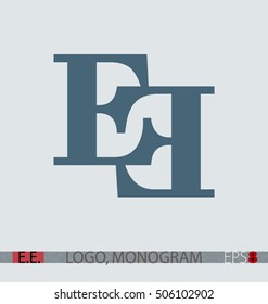 E. E. vector monogram or logo for persons and companies.