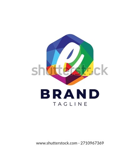 e vibrant geometric logo featuring a modern “e” that reflects creativity and innovation.
