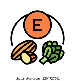 e vitamin color icon vector. e vitamin sign. isolated symbol illustration