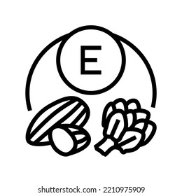 e vitamin line icon vector. e vitamin sign. isolated contour symbol black illustration