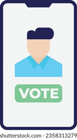 e voting Icon Vector Flat Illustration