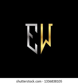 E W initial letter, modern logo design template vector
