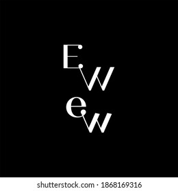 E W letter logo abstract design on black color background, ew monogram