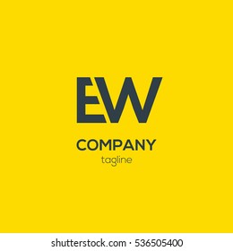 E & W Letter logo design vector element