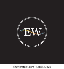 Diseño vectorial de logotipo de letra E W