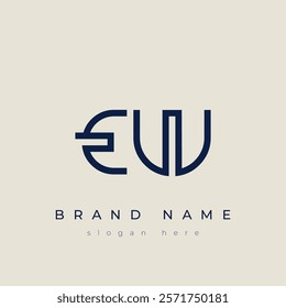 E and W logo design. EW abstract Letters Logo Monogram. This logo design is the process of creating a visual symbol that represents a brand, company, or individual.