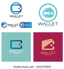 e wallet logo design illustration icon with a simple modern concept, for electronic wallets, digital money storage applications, digital savings, digital money transactions,vector