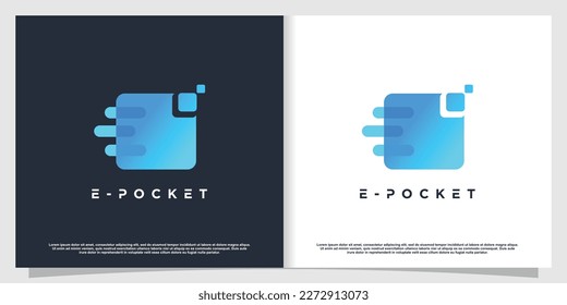 E wallet logo design with modern creative concept idea