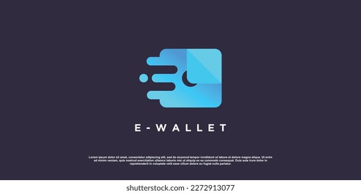 E wallet logo design with modern creative concept idea