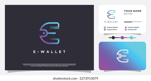 E wallet logo design with modern creative concept idea