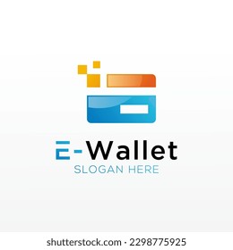 E wallet logo design vector design template illustration