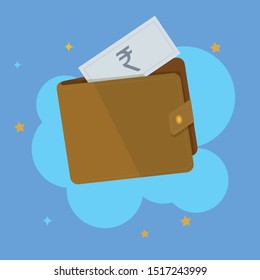 e Wallet, Rupee symbol - vector