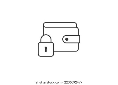 e wallet security icon line vector design