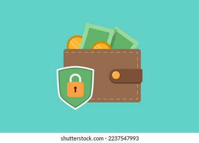 e wallet security vector design illustration