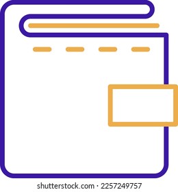 E - Wallet technology icon with purple and orange duotone style. Computing, diagram, download, file, folder, graph, laptop . Vector illustration