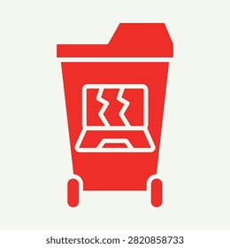 E Waste Campaign trendy vector illustration in flat style fetching background.eps