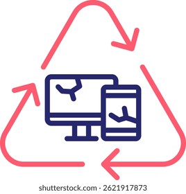 Ilustración vectorial de color de icono de residuos E
