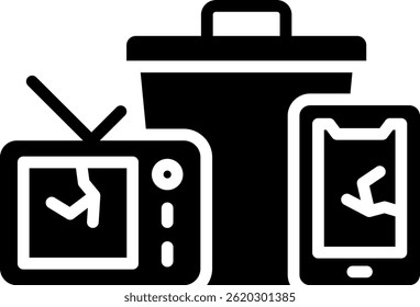 Ilustración vectorial de glifo de ícono de desechos E