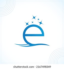 
e water Bright shiny wash modern creative premium logo design vector template