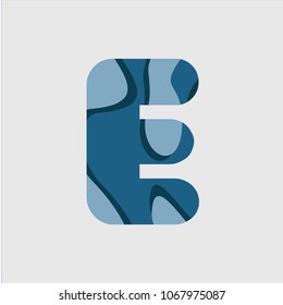 E Water Font Vector Template Design Illustration