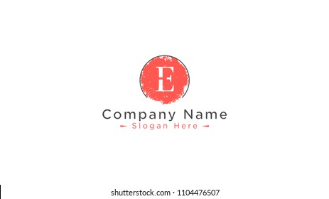 E watercolor logo template vector
