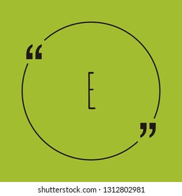 E word concept. "E" on green background with quote. Use for cover, banner, blog. 