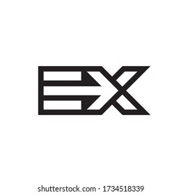 E X Arrow Lines Logo Design Stock Vector (Royalty Free) 1734518339 ...