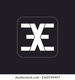 E X E company name initial letters icon.