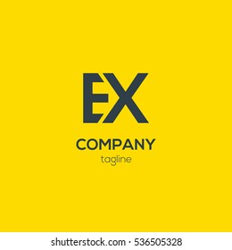 E & X Letter logo design vector element