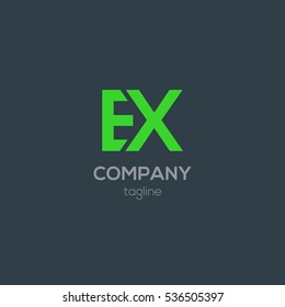E & X Letter logo design vector element
