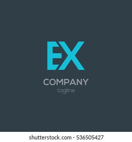 E & X Letter logo design vector element