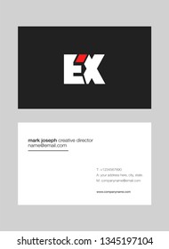 E X letters Joint logo icon with business card vector template.