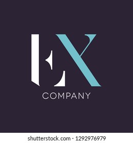 E X letters. Logo design for company