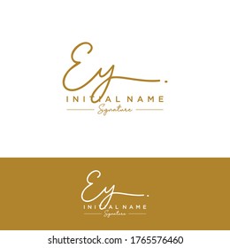 E Y EY Initial Letter Handschrift und Signature Logo.