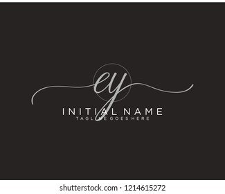 E Y Initial handwriting logo vector