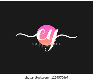 E Y Initial handwriting logo vector