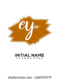 E Y Initial Handwriting Logo Template Vector 