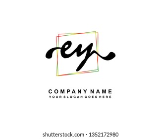 E Y Initial Handwriting Logo Template