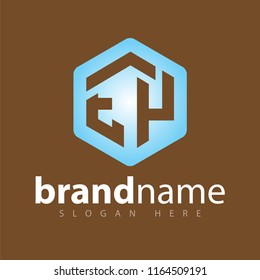 E Y Initial letter hexagonal logo vector