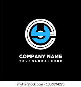 E Y initial letter, modern logo design template vector